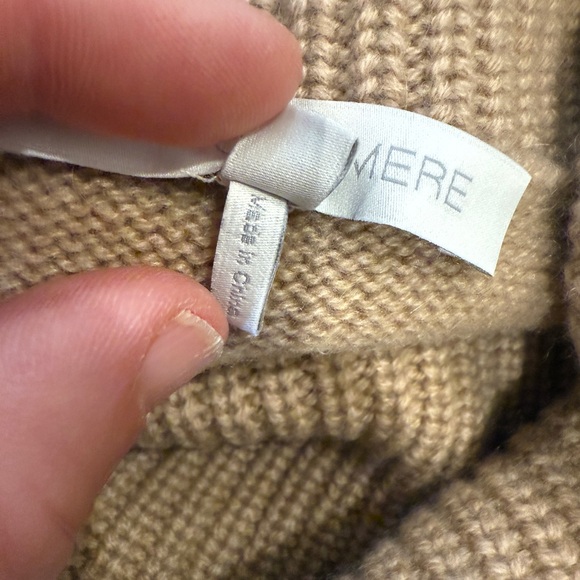 Naked Cashmere Kenzie Cowl-Turtleneck Poncho – Camel, One Size | 100% Cashmere - Picture 10 of 12